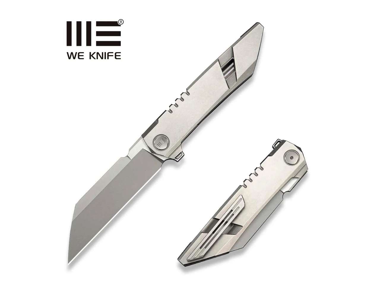 WEKNIFE Anglex Flipper Knife Gray Titanium Handle